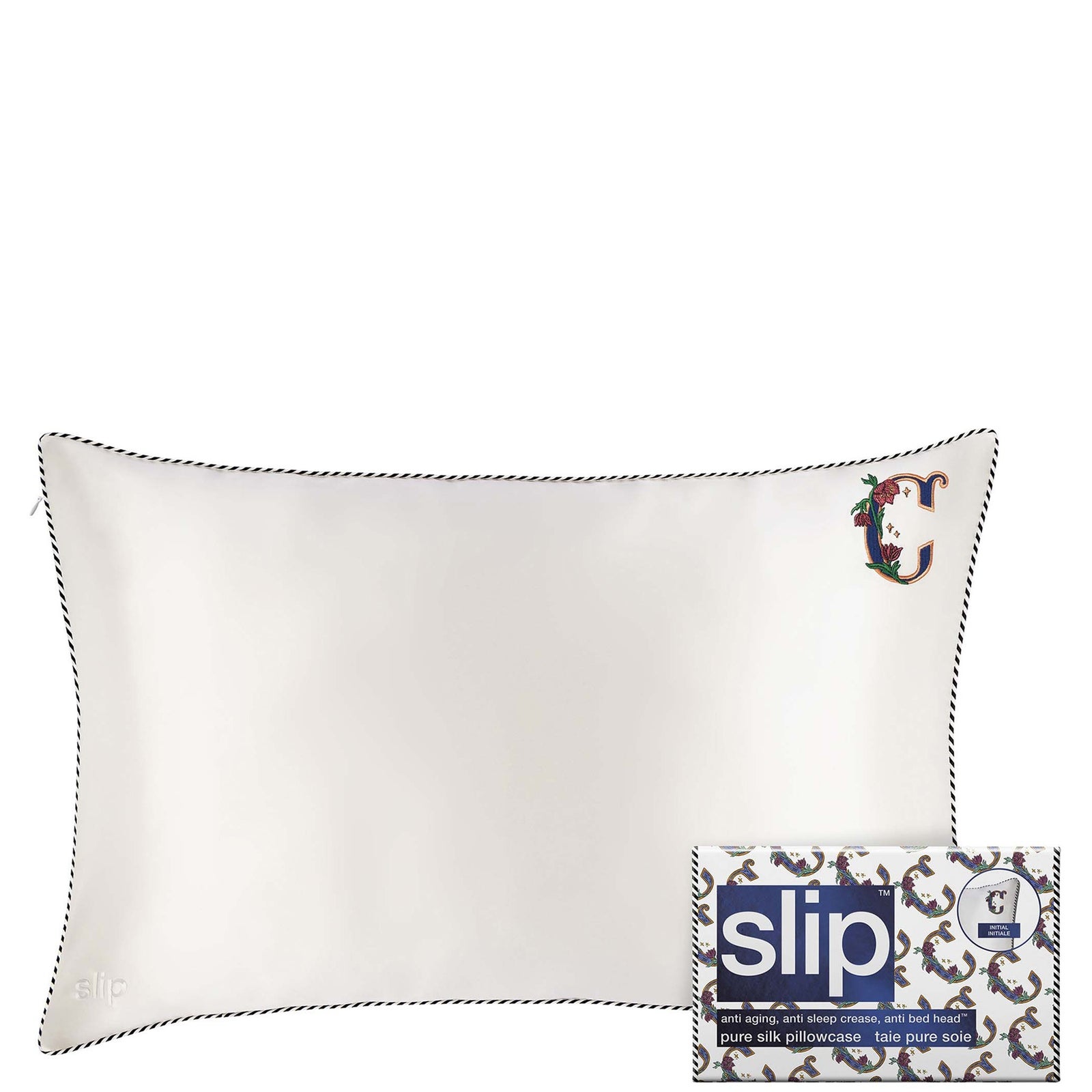 slip pure silk initial collection queen pillowcase - C