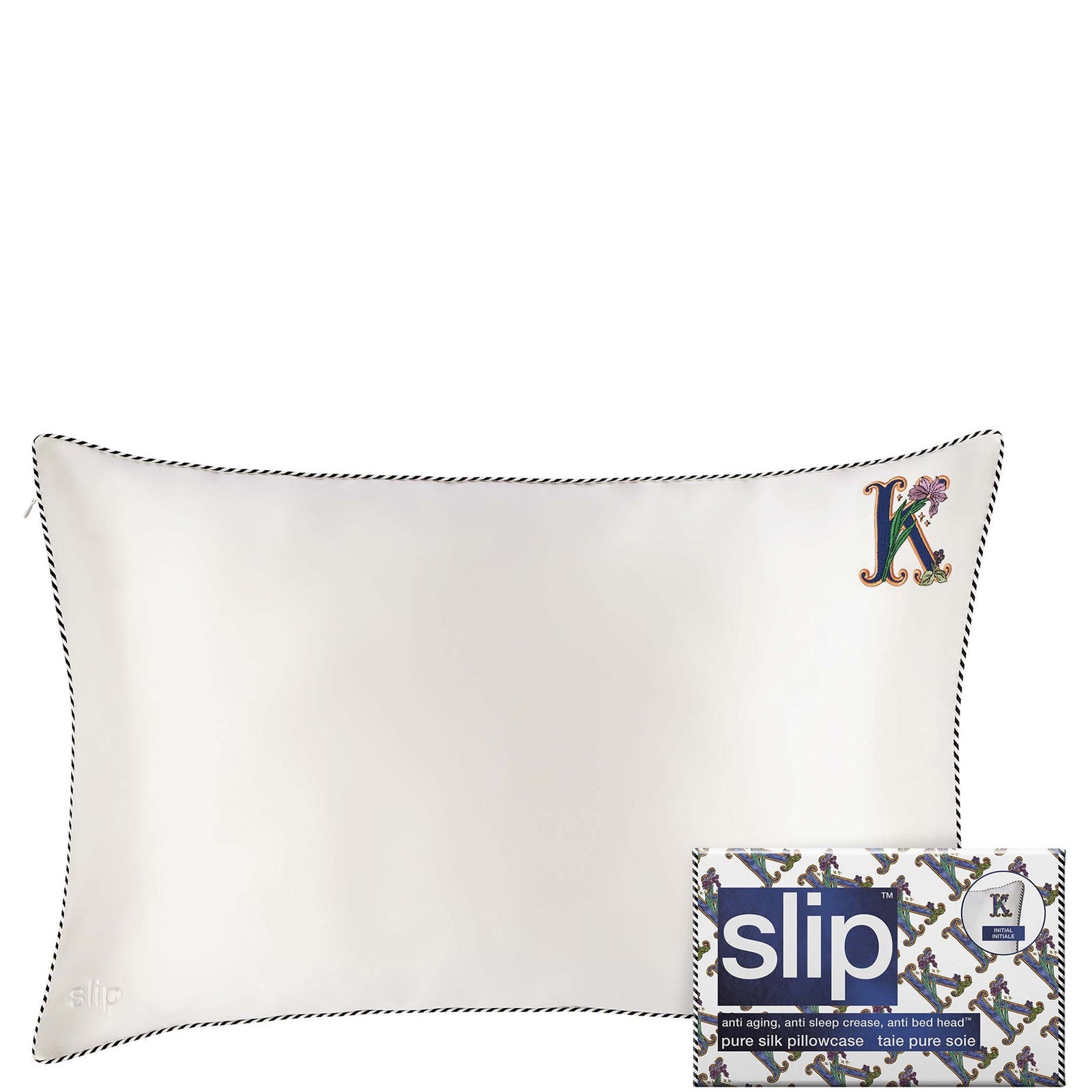 slip pure silk initial collection queen pillowcase - K