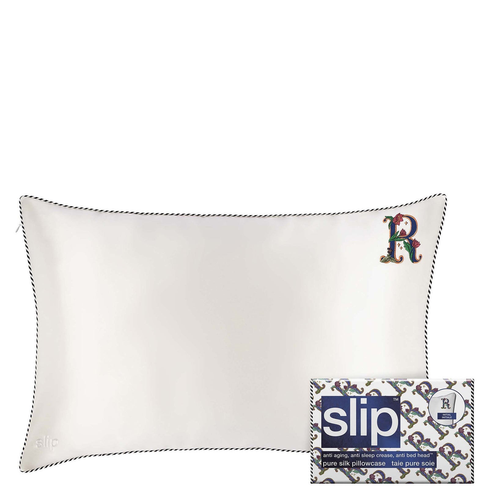 slip pure silk initial collection queen pillowcase - R
