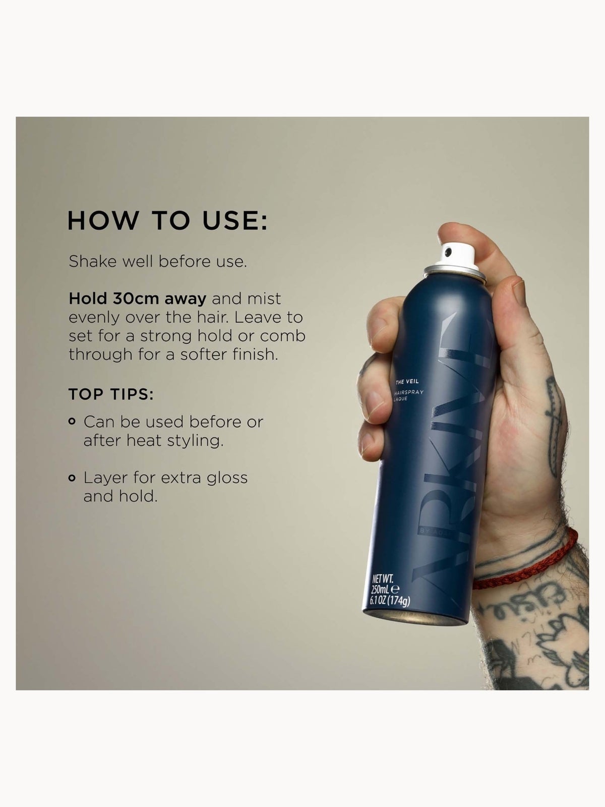 ARKIVE Headcare The Veil Hairspray 250ml 3