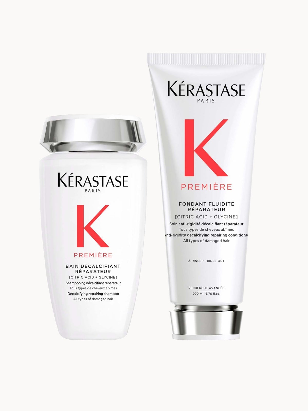 Kérastase Première Decalcifying Repairing Shampoo and Conditioner Duo for Damaged Hair with Pure Citric Acid and Glycine