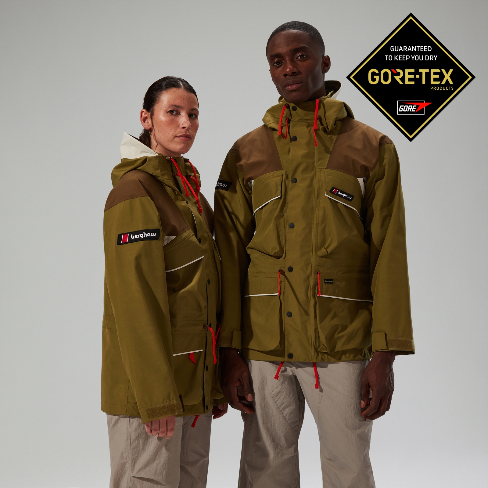 Image of Unisex Trango Gore-Tex Waterproof Jacket - Green/Brown