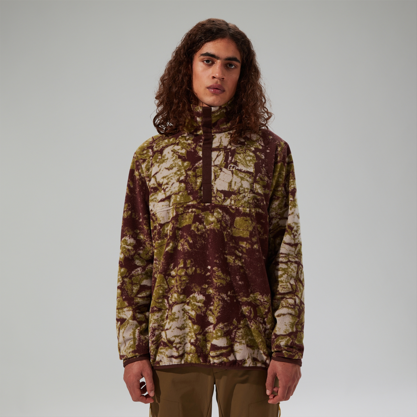 Men's Felltop Snap Fleece Pullover - Grey/Brown