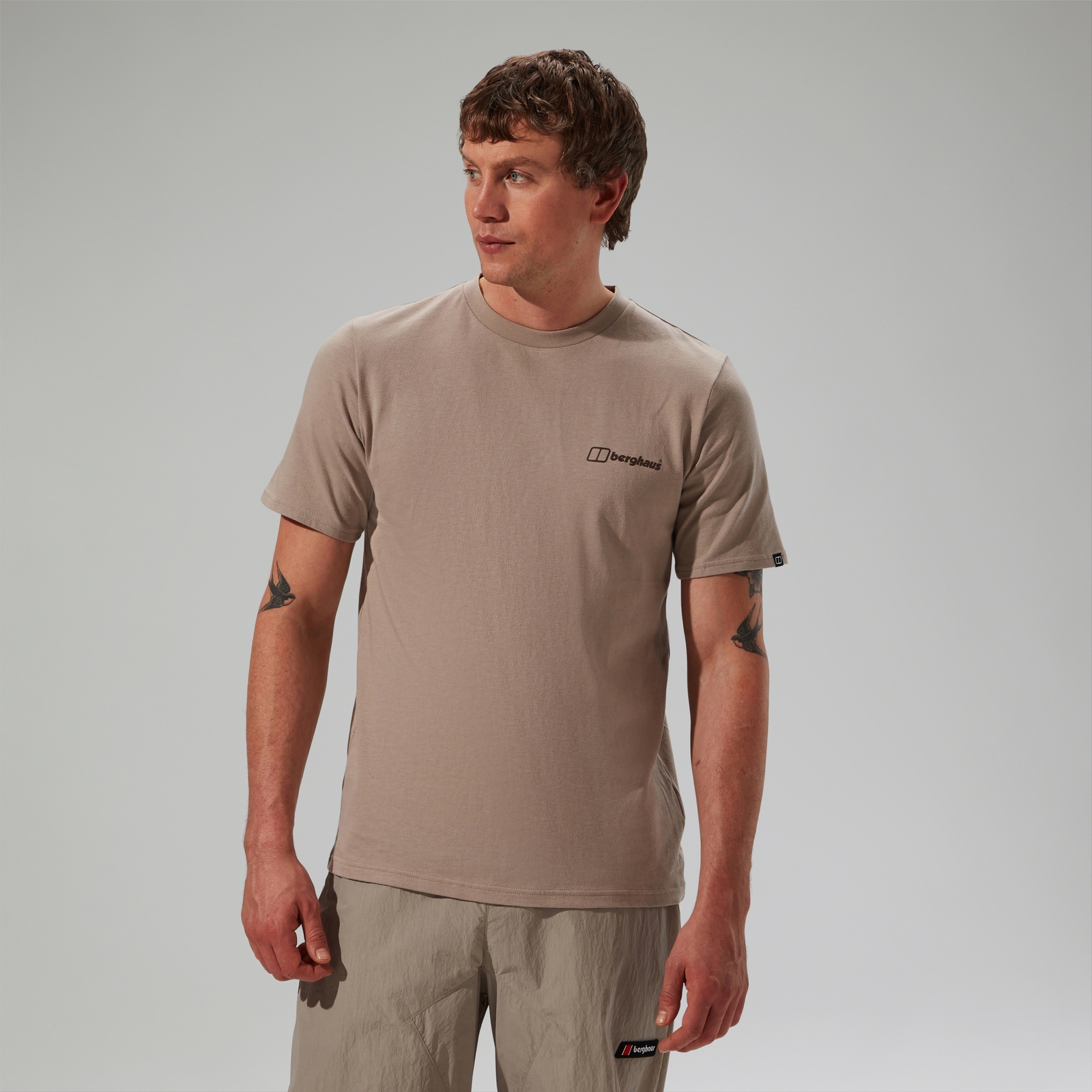 Image of Men's Cheviot Box Logo Short Sleeve T-Shirt - Grey