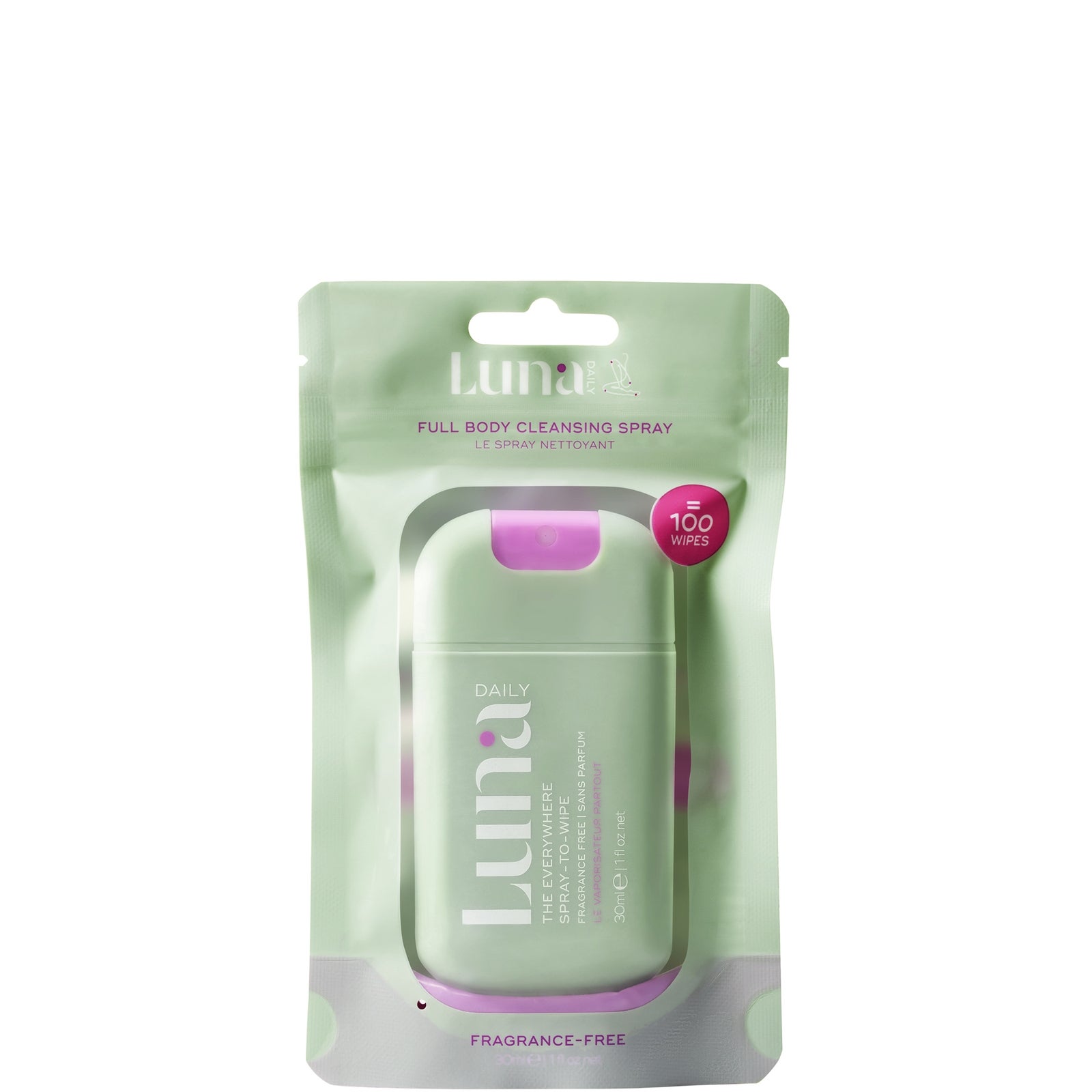 Luna Daily The Everywhere Spray-to-Wipe Fragrance Free 30ml 2