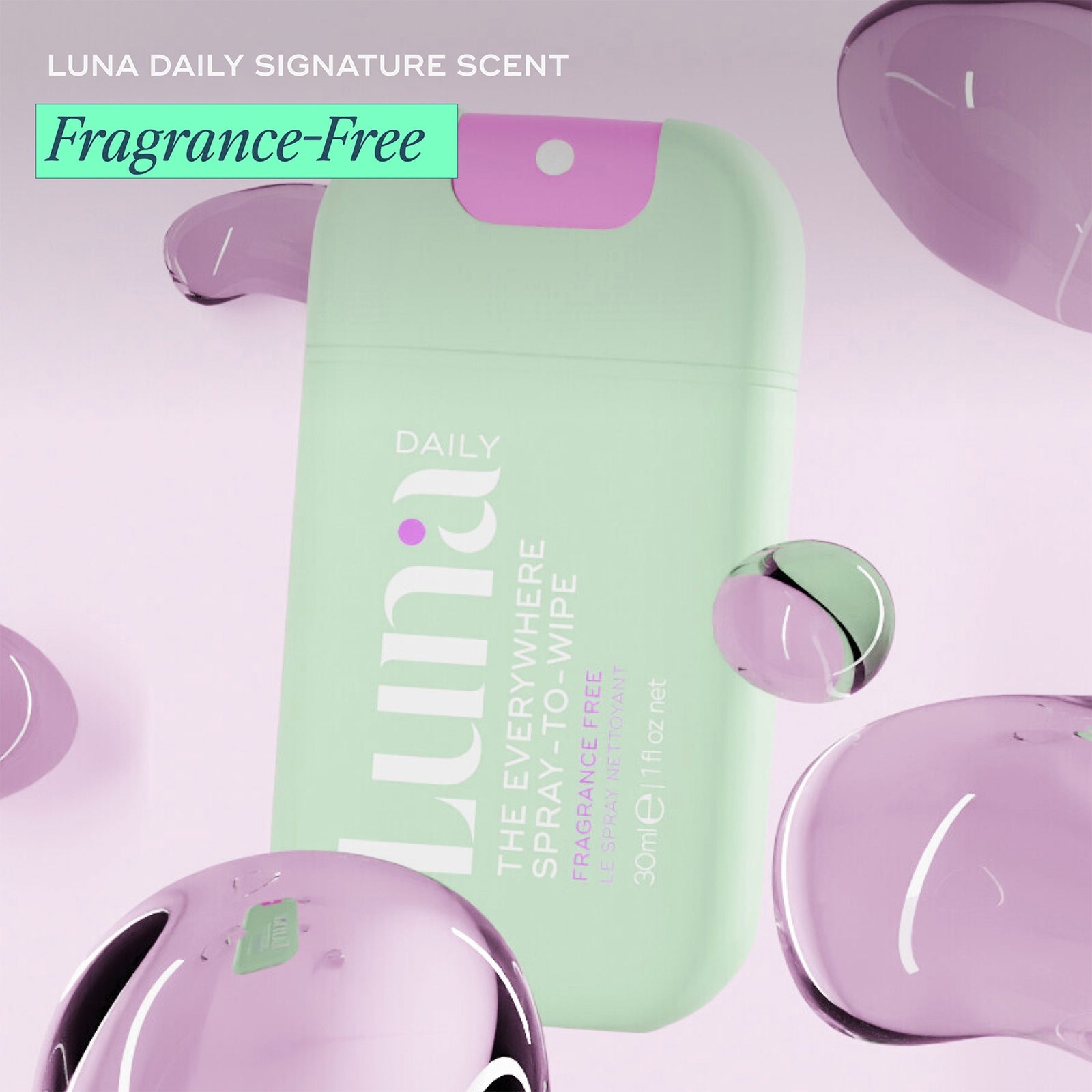 Luna Daily The Everywhere Spray-to-Wipe Fragrance Free 30ml 3