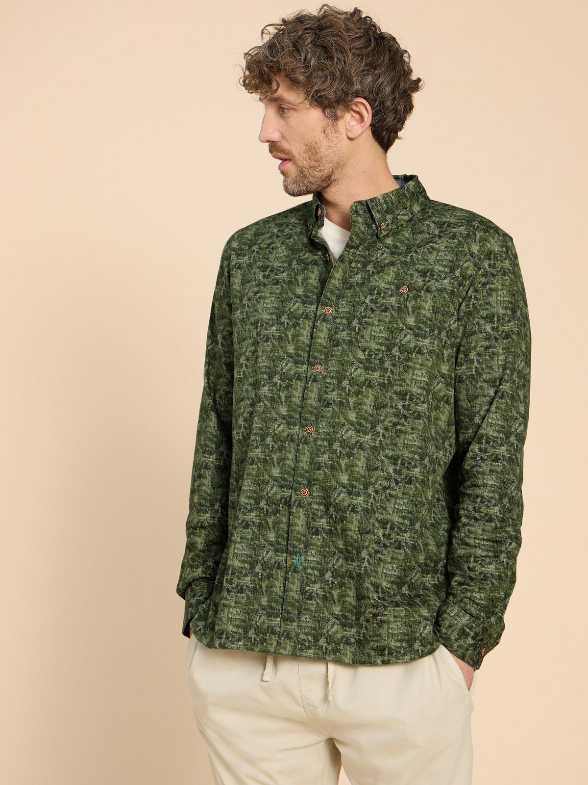 Hemd mit Seegras-Print - S