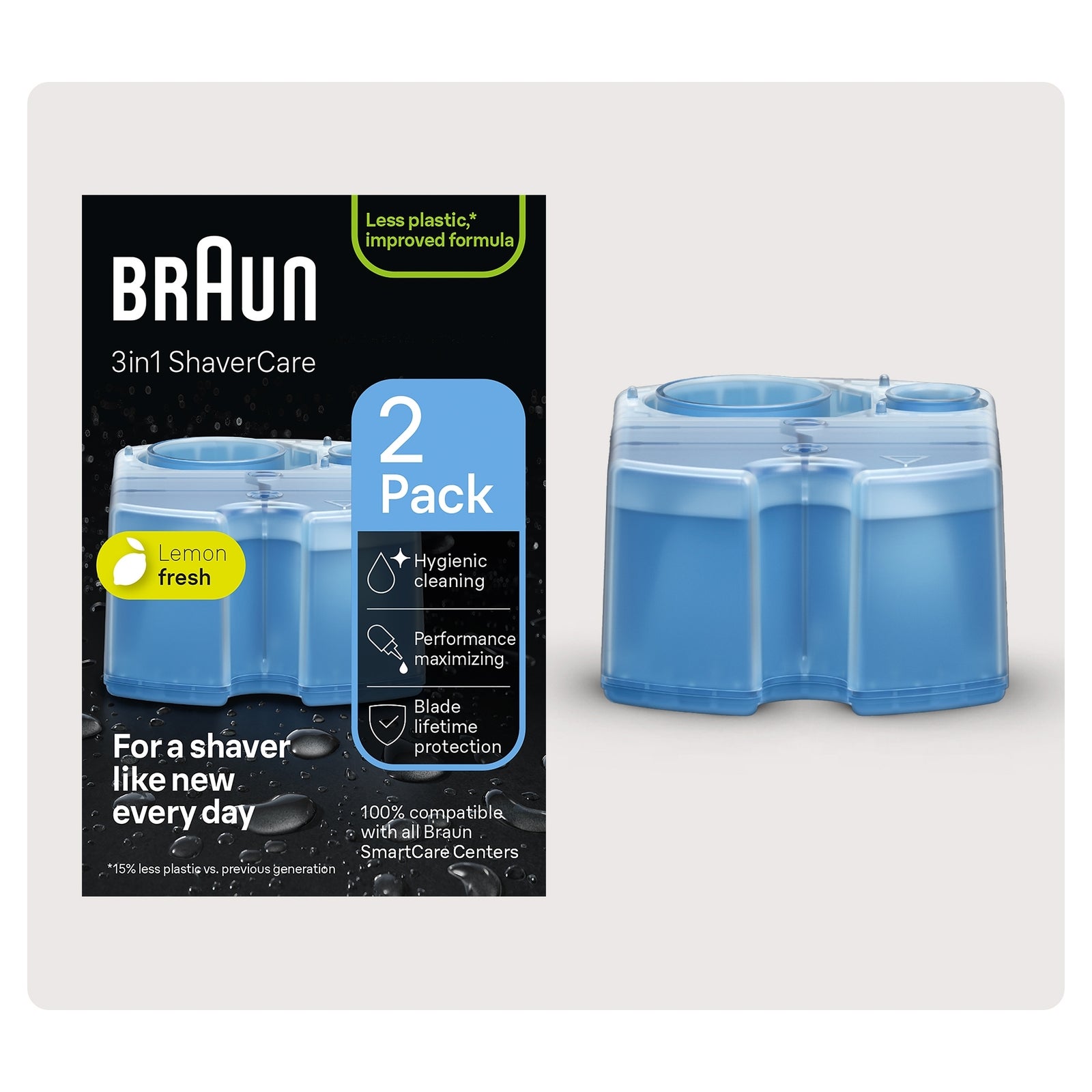 Braun 3-in-1 ShaverCare Reinigungskartuschen 2er Pack: retailer-supplied image