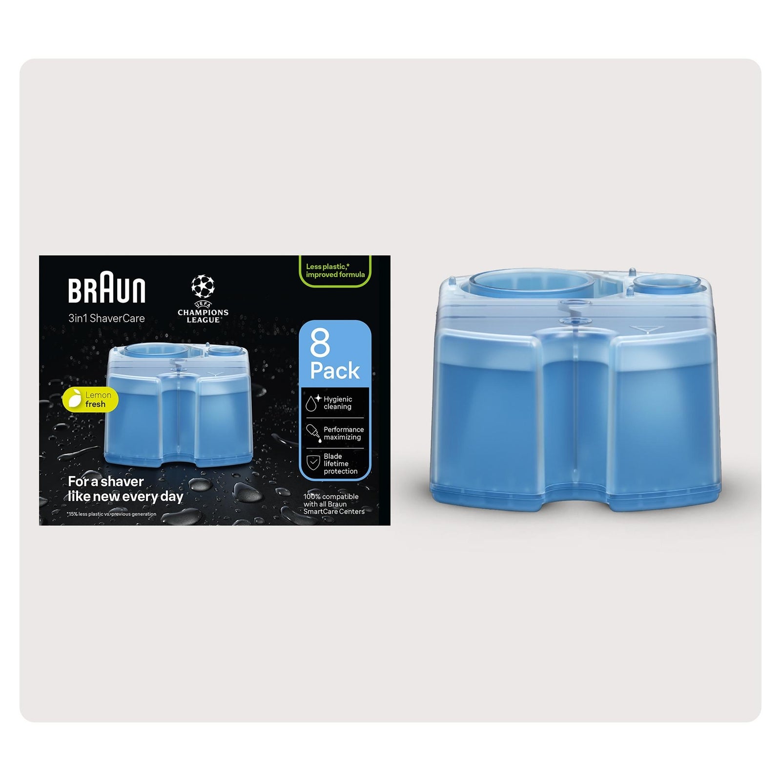 Braun 3-in-1 ShaverCare Reinigungskartuschen 8er Pack: retailer-supplied image