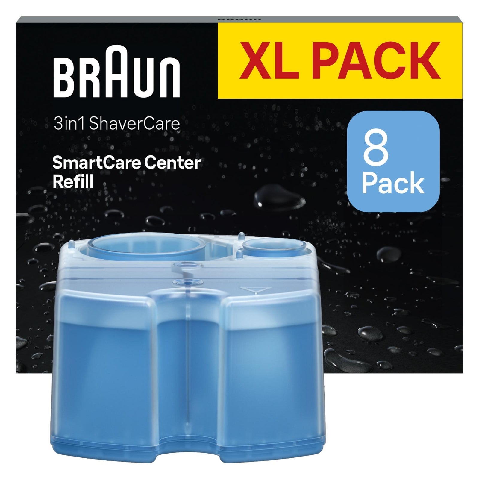 Image of Braun 3in1 ShaverCare Cleaning Cartridges 8 Pack Blue Men