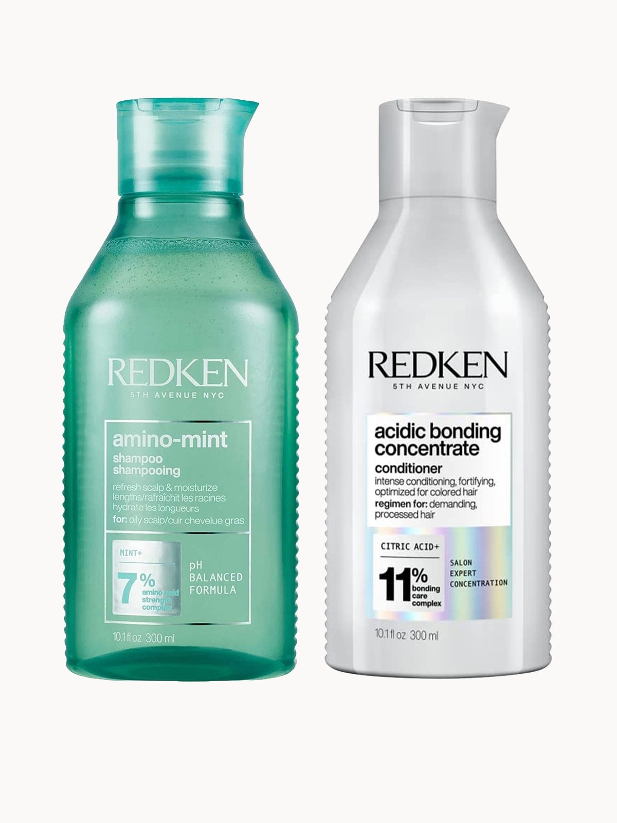 Redken Amino Mint Scalp Cleansing for Greasy Hair Shampoo and Acidic Bonding Concentrate Conditioner Bundle