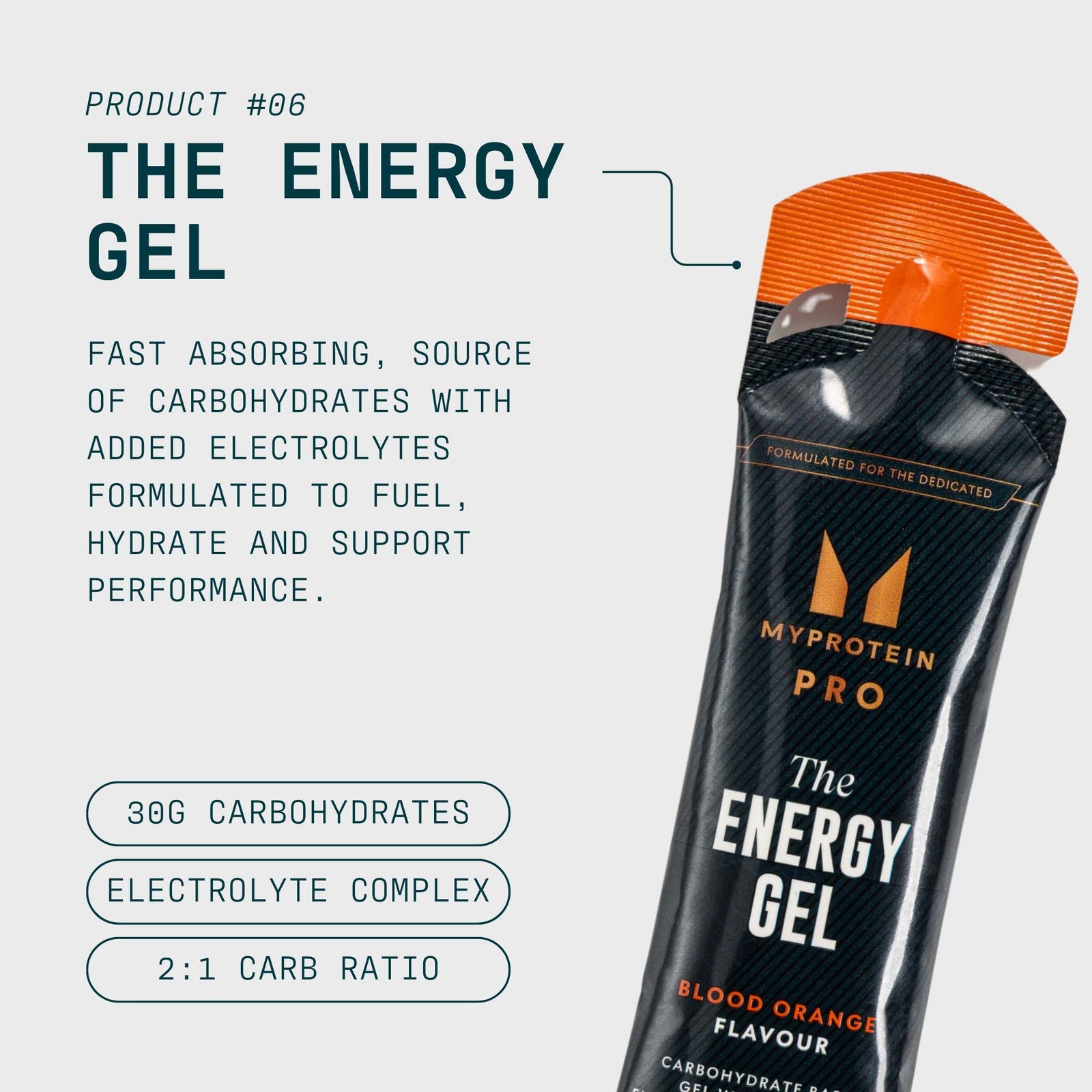 Myprotein THE Energy Gel | Carbohydrate & Electrolyte Gel - 20 x 70g - Blood Orange