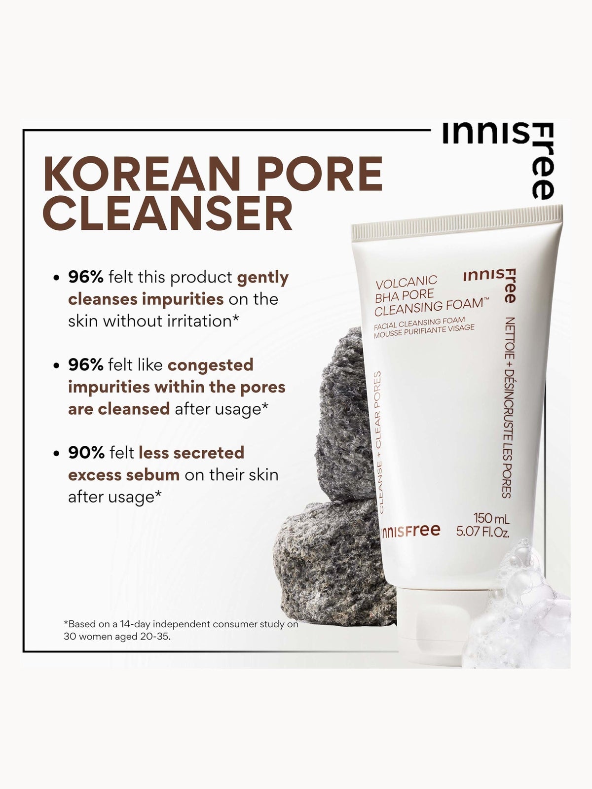 INNISFREE Volcanic Pore Cleansing Foam 150ml 4