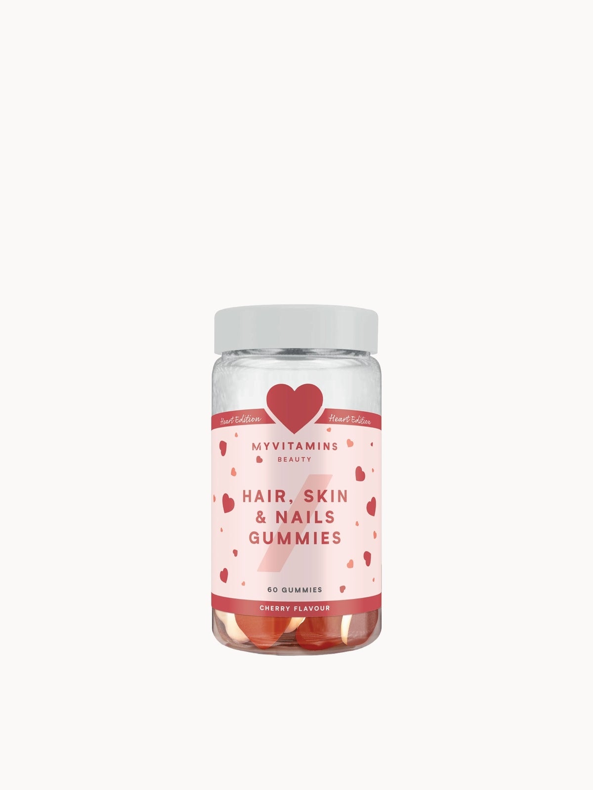 Myvitamins Hair, Skin & Nails Gummies Cherry Flavour Heart Edition - 60gummies - Cherry
