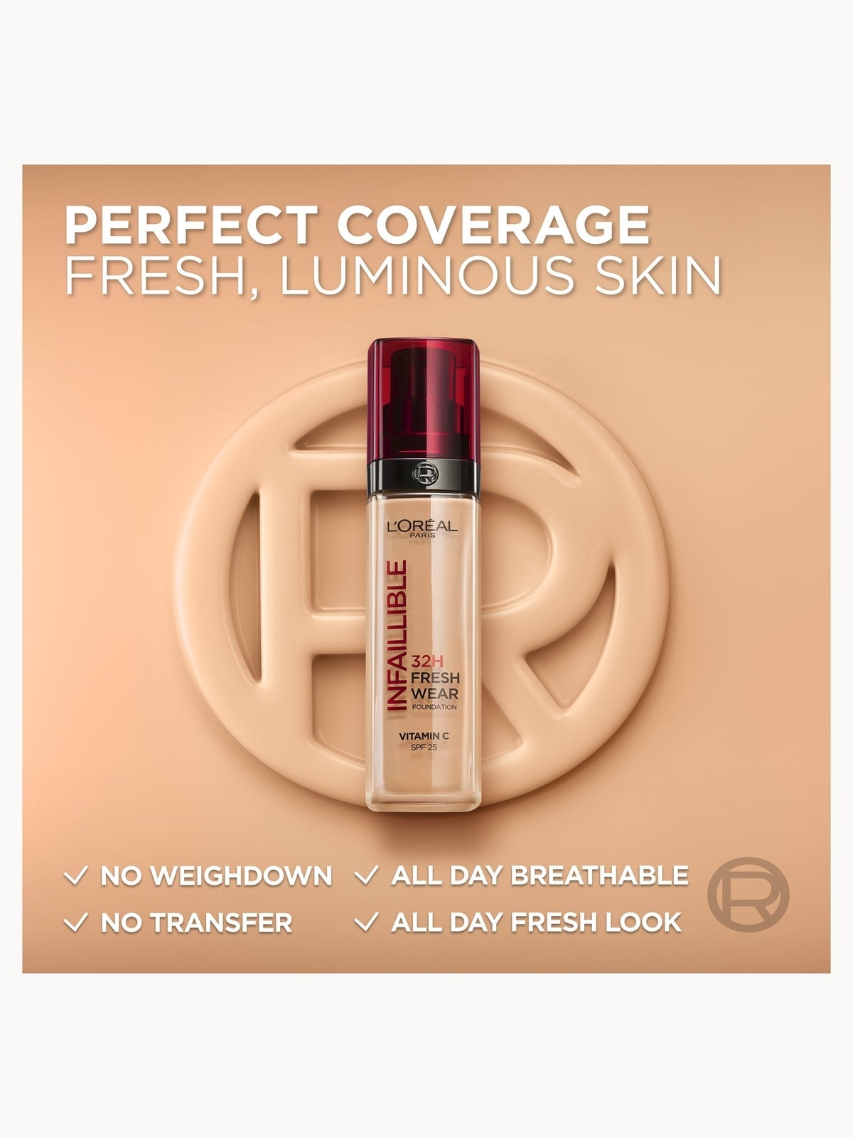 L'Oréal Paris Infallible 32H Freshwear Liquid Foundation (Various Shades) - 10 Neutral 4