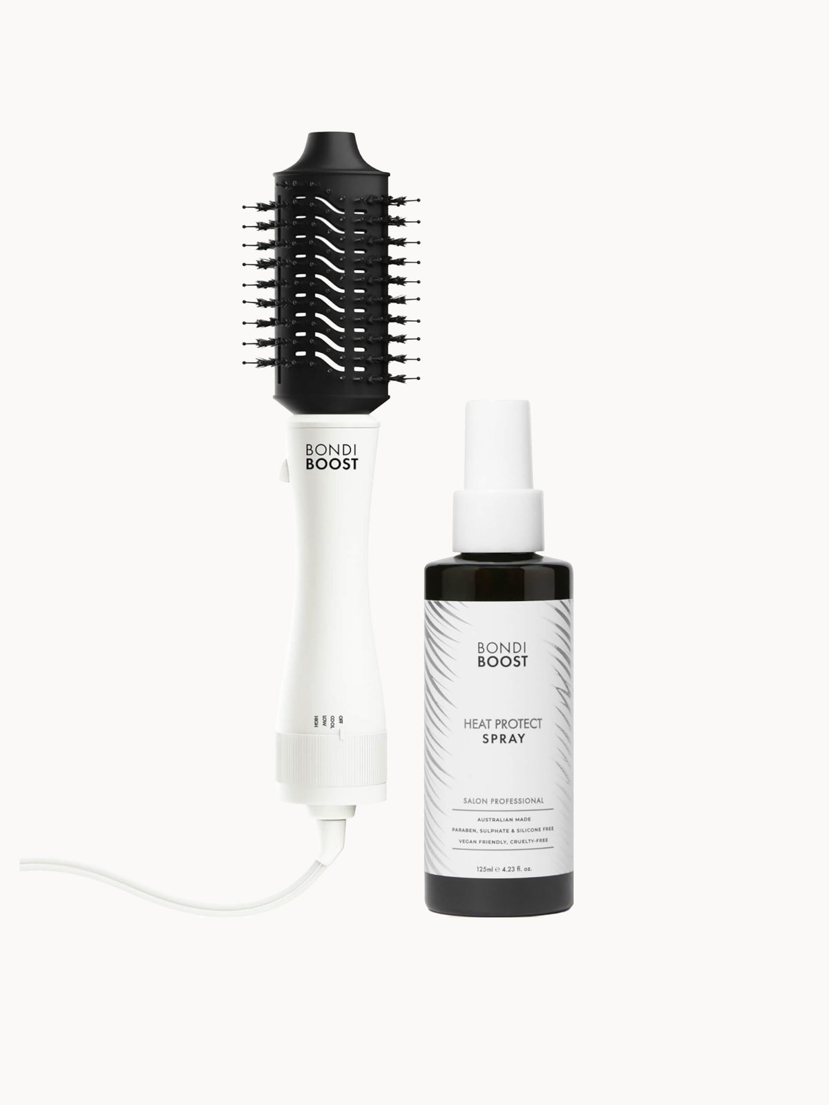 BondiBoost 51mm Blowout Brush and Heat Protect Spray 125ml Bundle