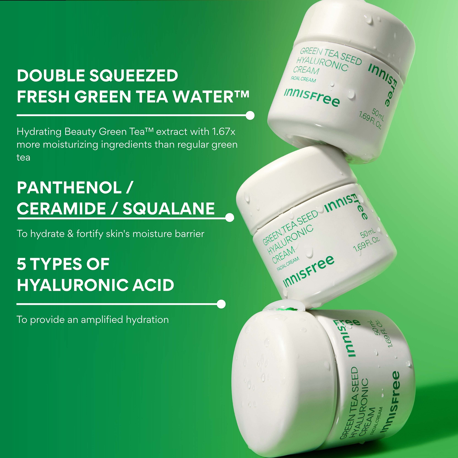 Thumbnail - INNISFREE Green Tea Seed Hyaluronic Cream 50ml