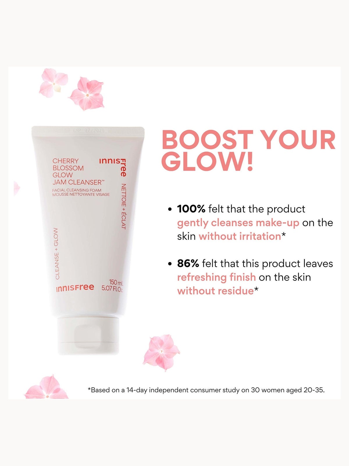 INNISFREE Cherry Blossom Glow Jam Cleanser 150ml 4