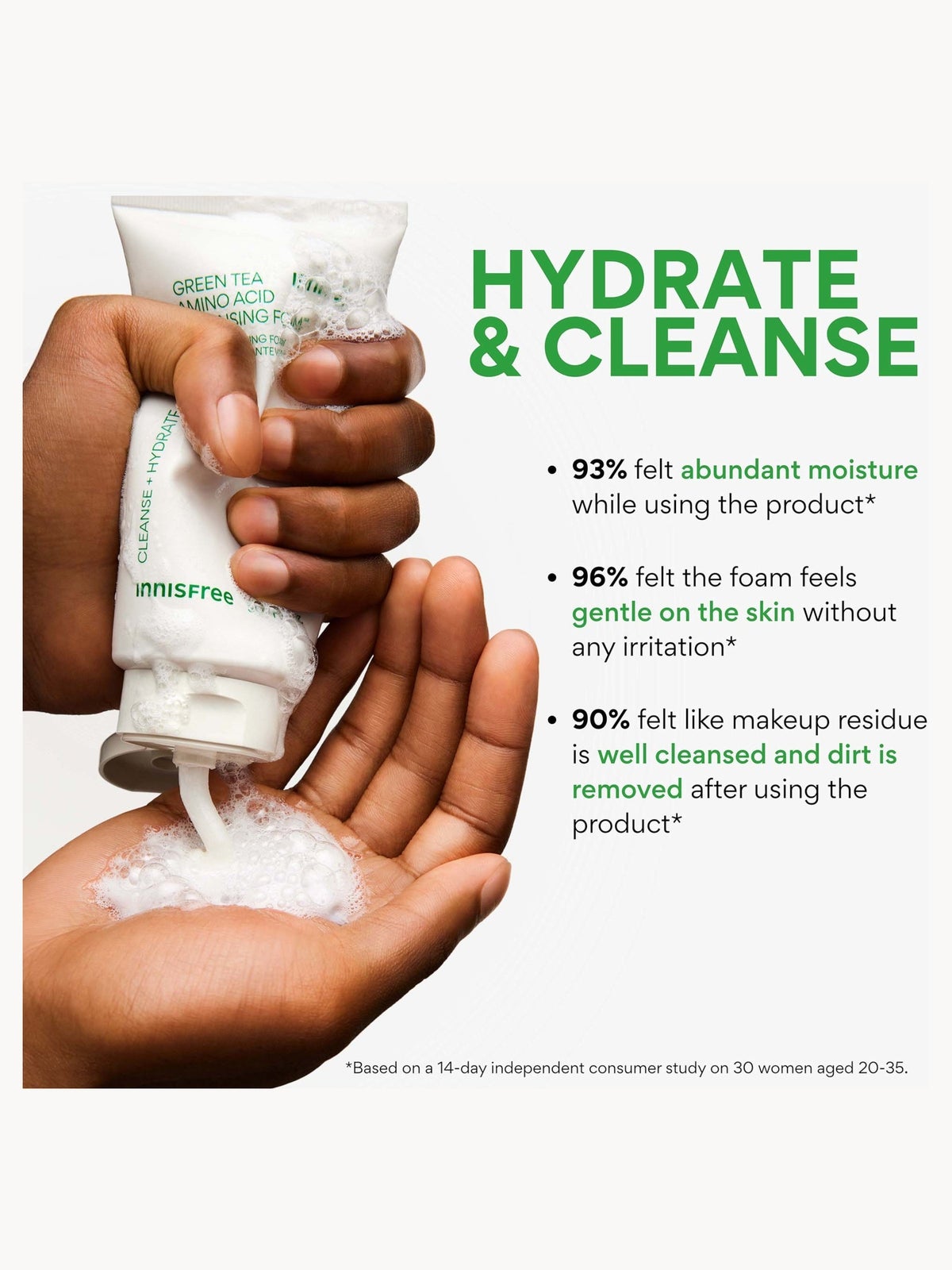 INNISFREE Green Tea Amino Acid Cleansing Foam 150ml 4