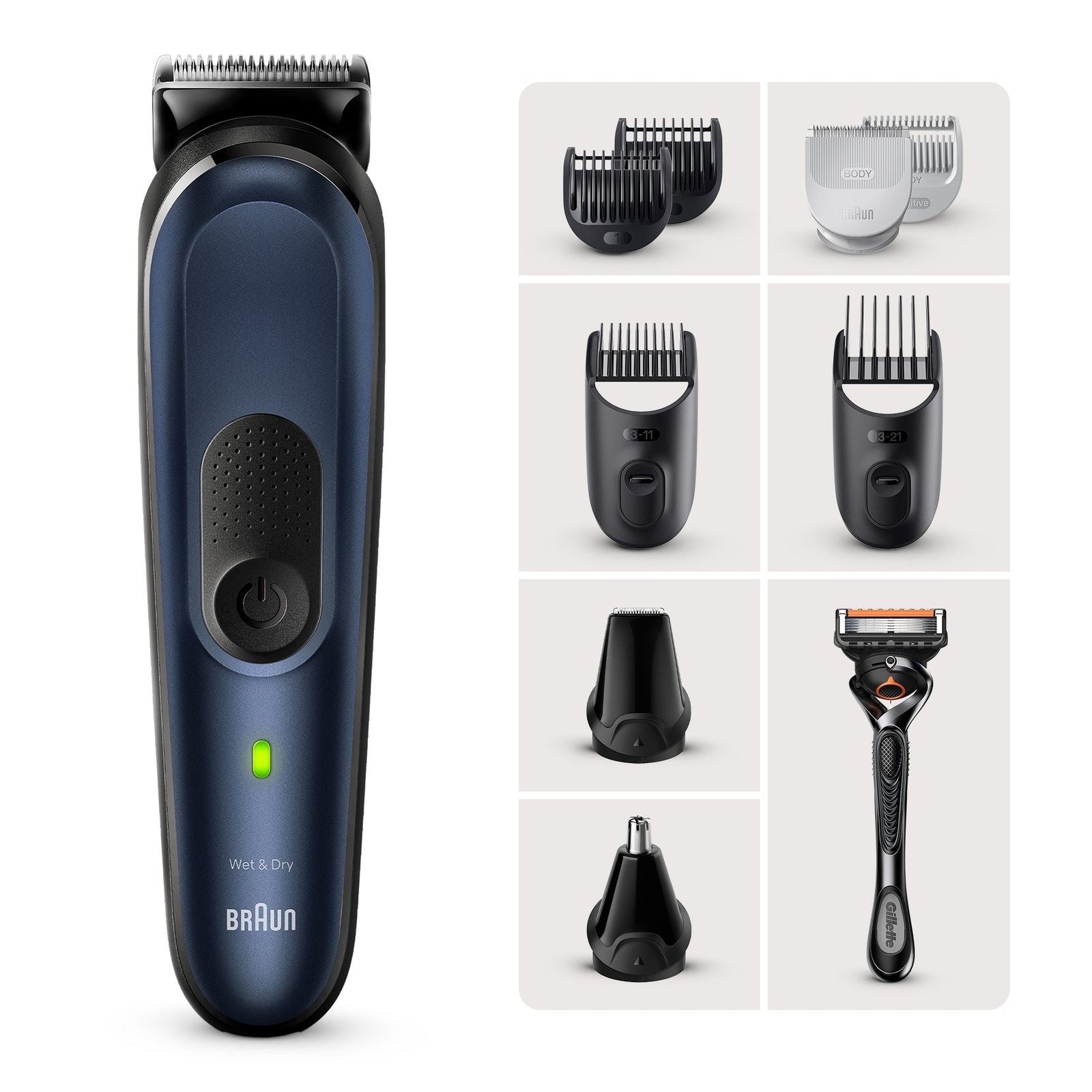 Image of Braun All-in-One Style Kit Series 7 MGK7410 10-in-1 Grooming Kit Blue Men