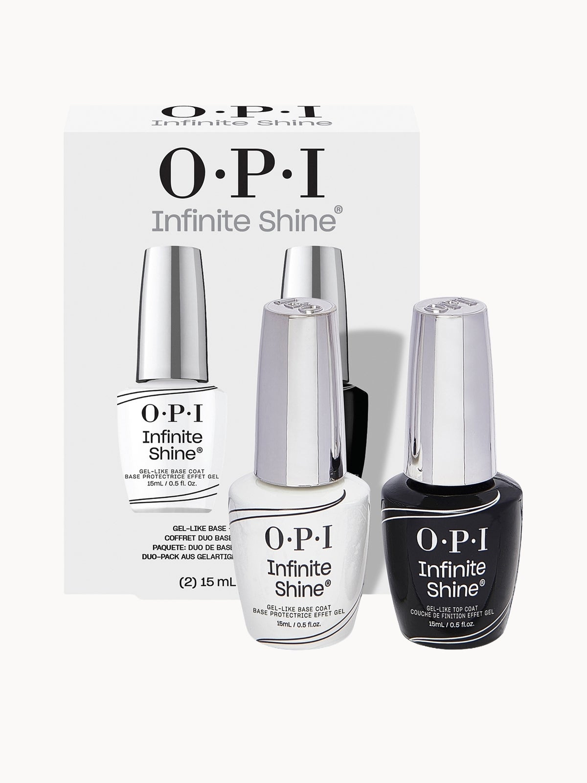 OPI Infinite Shine Long-Wear Gel-Like Base Coat and Top Coat Nail Polish Duo Pack 2 x 15ml 2