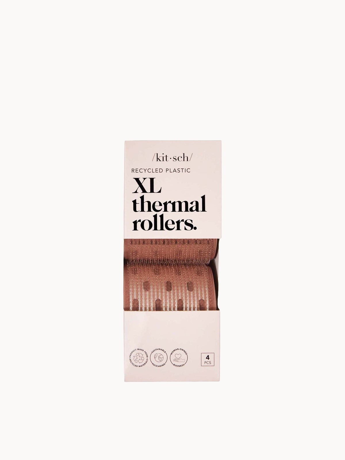 Kitsch Recycled Plastic XL Thermal Rollers 4 Piece Set - Terracotta