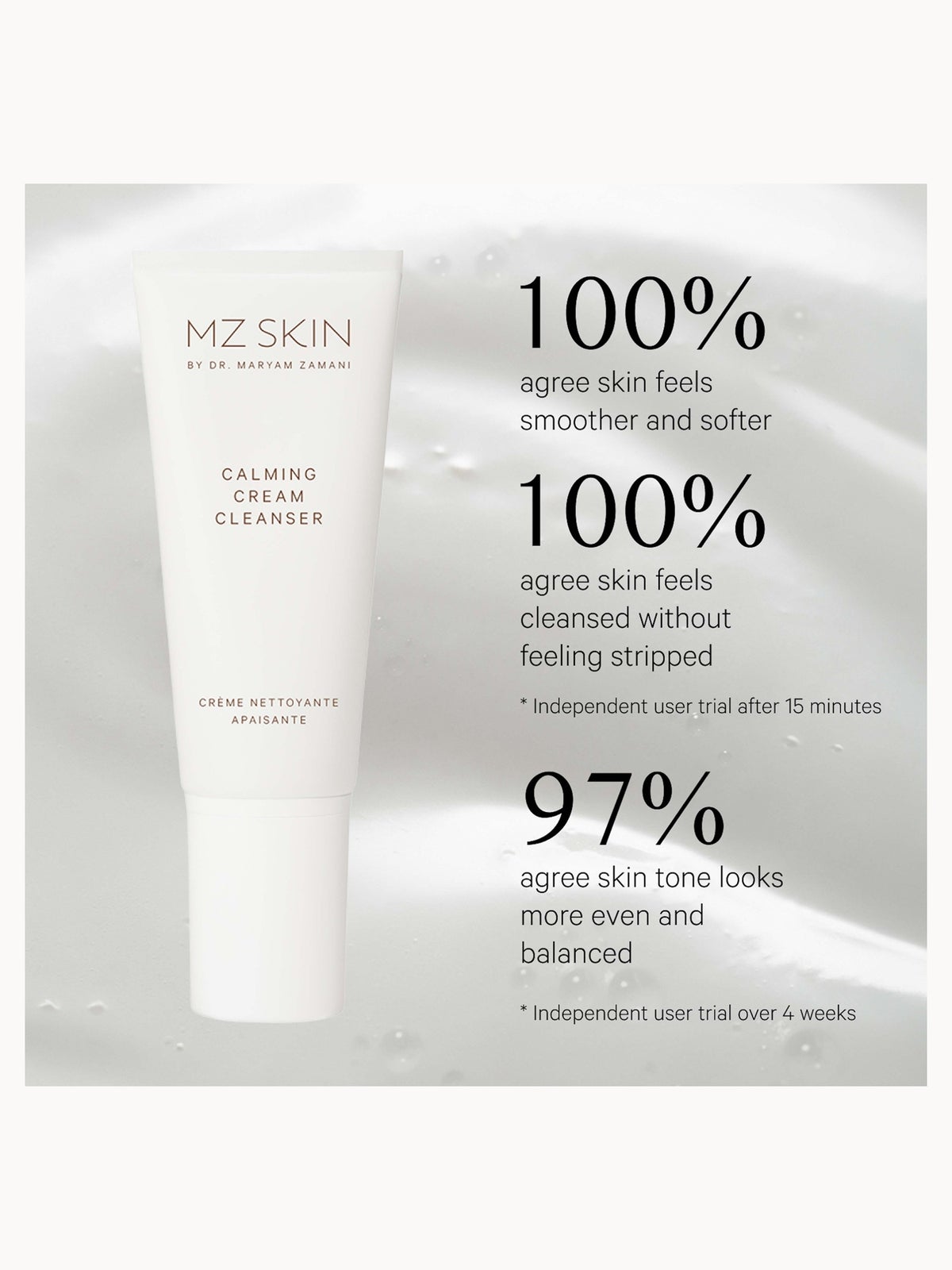 MZ Skin Calming Cream Cleanser 100ml 2