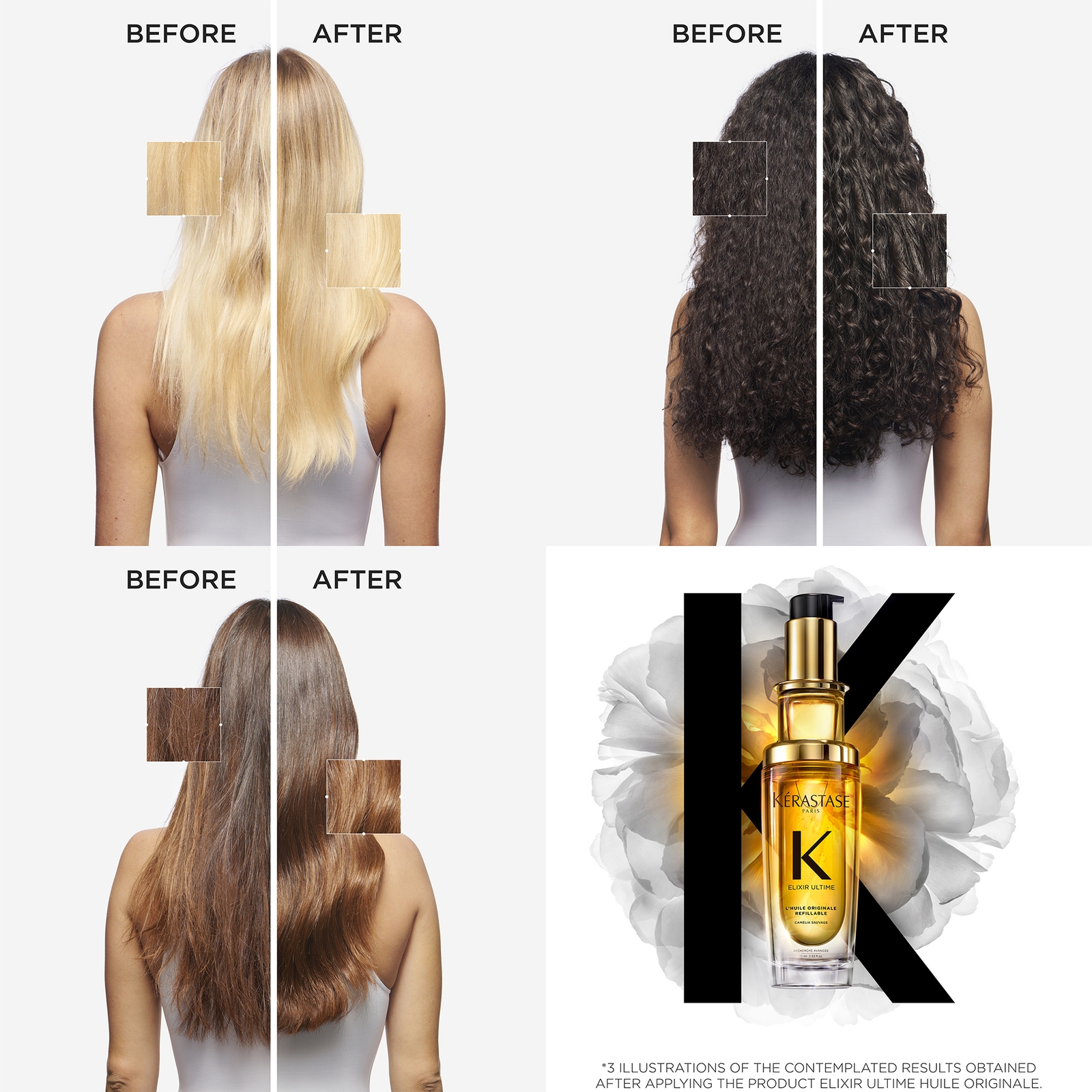 Thumbnail - Kérastase Elixir Ultime L'Huile Originale Hair Oil 75ml with Mini Deluxe Blond Absolu Shampoo 30ml and Conditioner 30ml ...