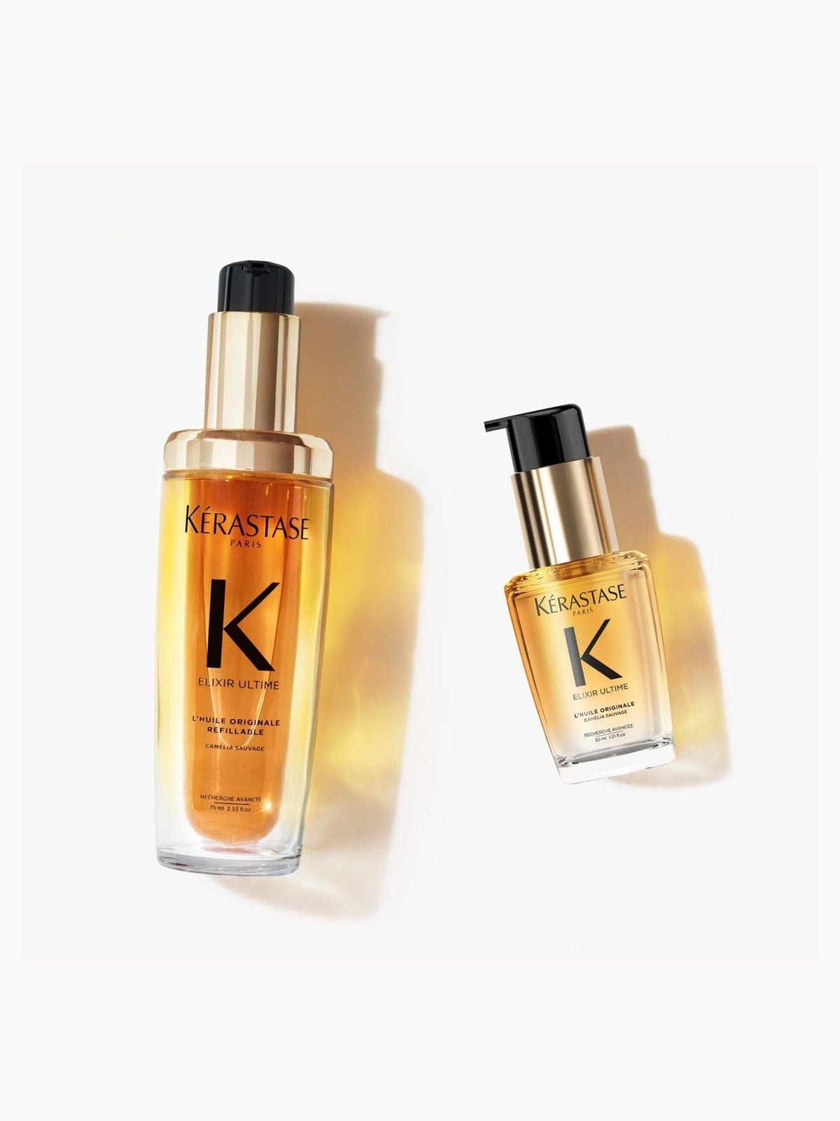 Kérastase Elixir Ultime L'Huile Originale Hair Oil 75ml and Elixir Ultime Hair Oil 30ml Travel Size Duo for All Hair Types 2