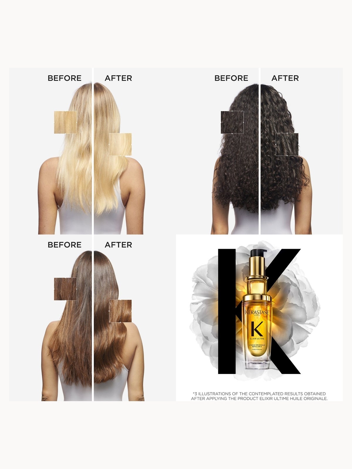 Kérastase Elixir Ultime L'Huile Originale Hair Oil 75ml and Elixir Ultime Hair Oil 30ml Travel Size Duo for All Hair Types 4