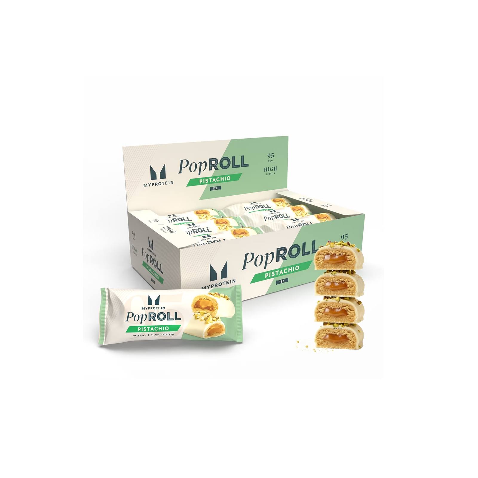 Myprotein UK MyProtein Pop Roll Protein Snack - 12 x 27g - Pistachio