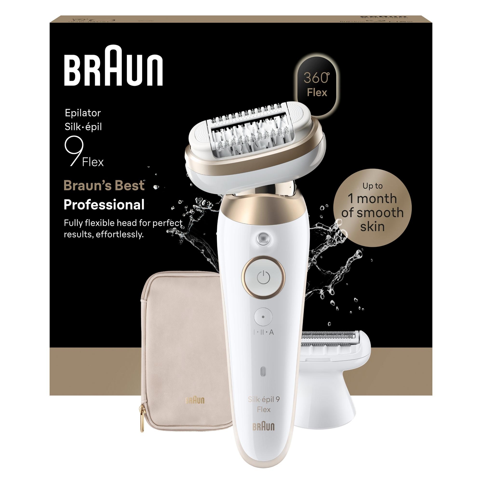 Women's Gold Braun Silk-Épil Series 9 Flex 9-041 3D Epilator White
