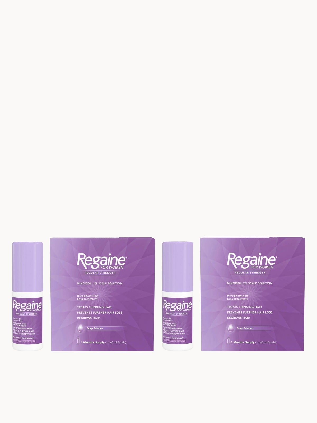 Regaine For Women Re-Growth Scalp Solution with 2% Minoxidil - 2 Month Supply Bundle