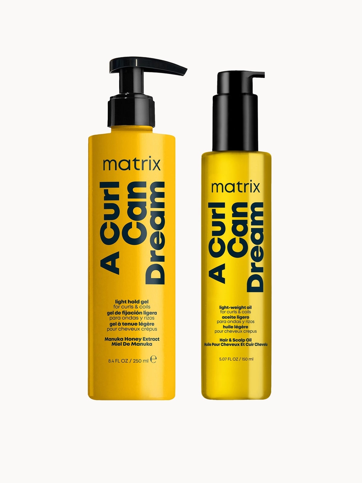 Matrix A Curl Can Dream Defining Light Hold Hair Gel 250ml and Moisturising Hair Oil 150ml Bundle for Curls and Coils