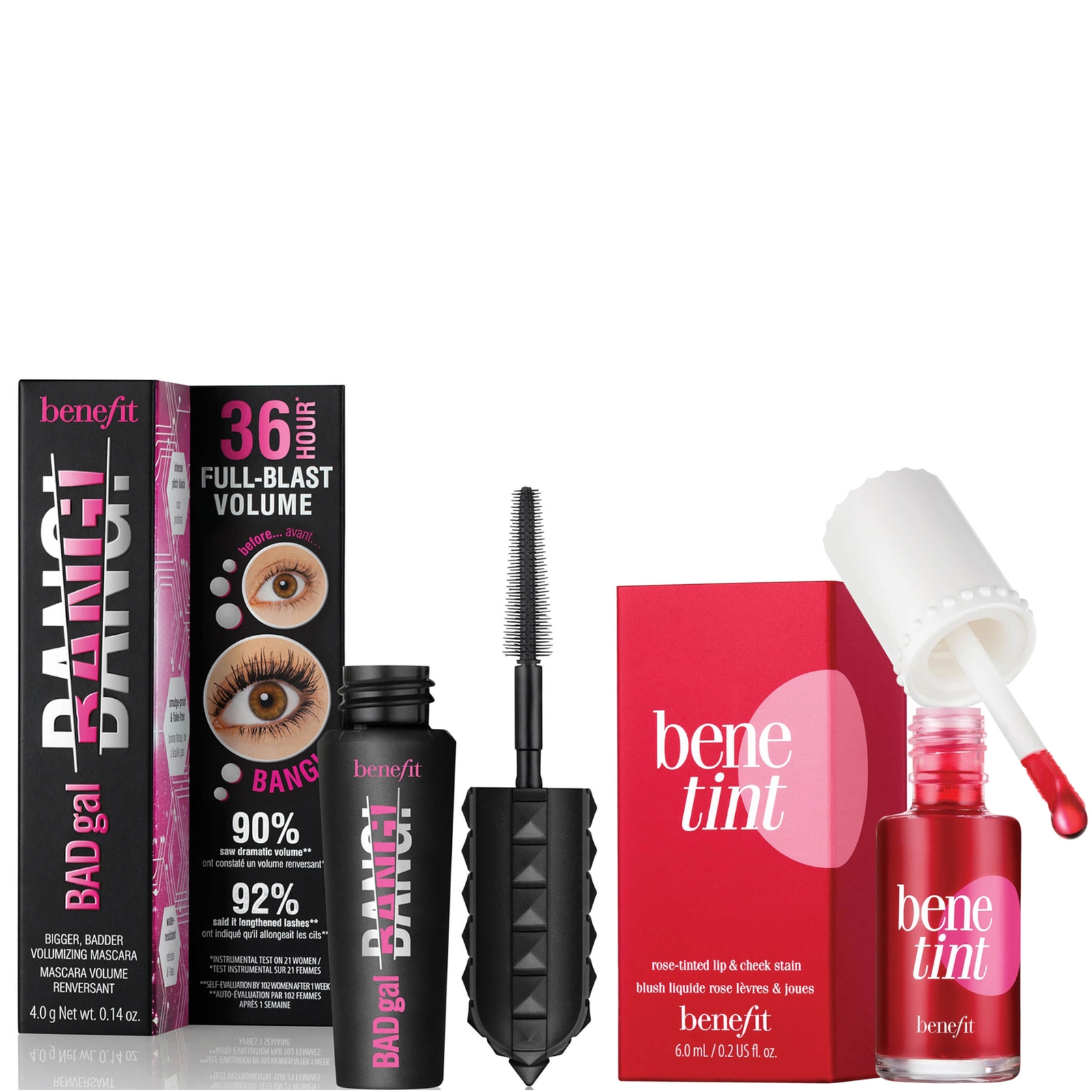 benefit Benetint 6ml and Mini Mascara Bundle - Badgal Bang Volumising (Worth £37.50)