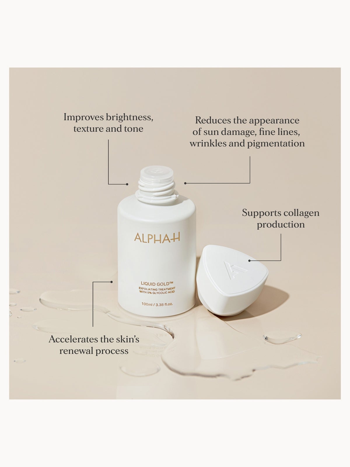 Alpha-H Liquid Gold Exfoliating Treatment with 5% Glycolic Acid 100ml 4