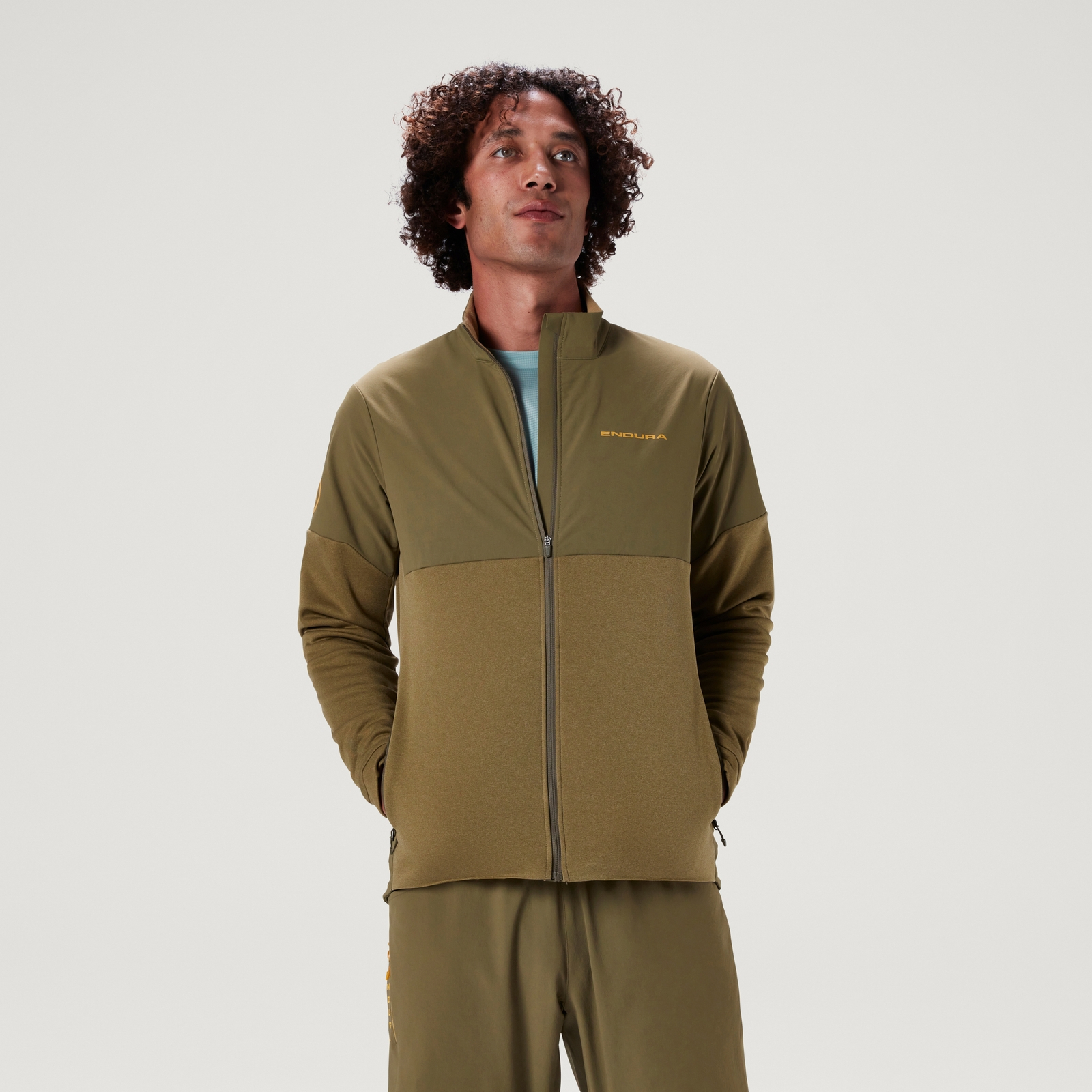 Endura Men's SingleTrack Thermal Full Zip - Tweed Green | Extra 10% off first order.