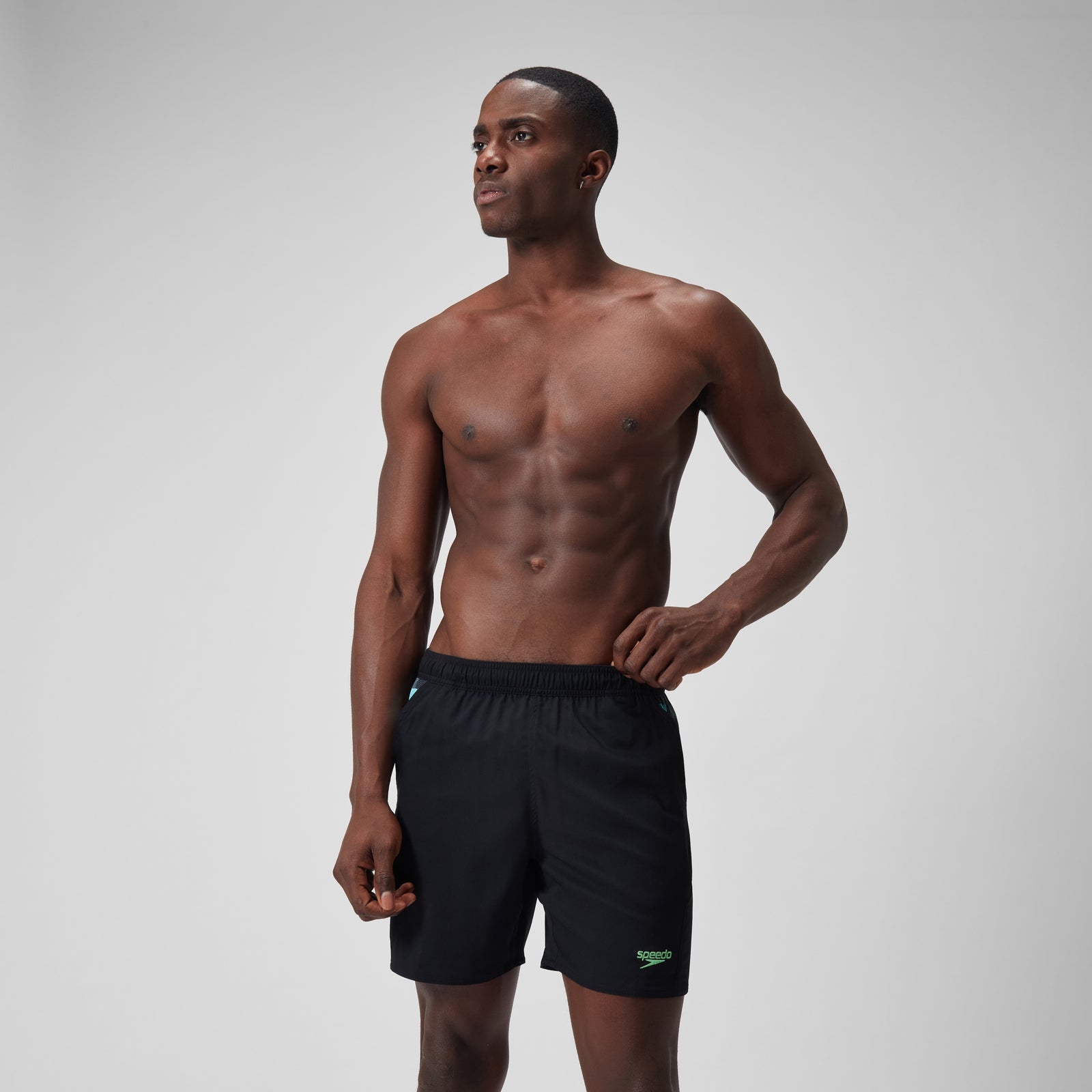 Men's Xpress Lite Panel 16" Swim Shorts Black/Grey