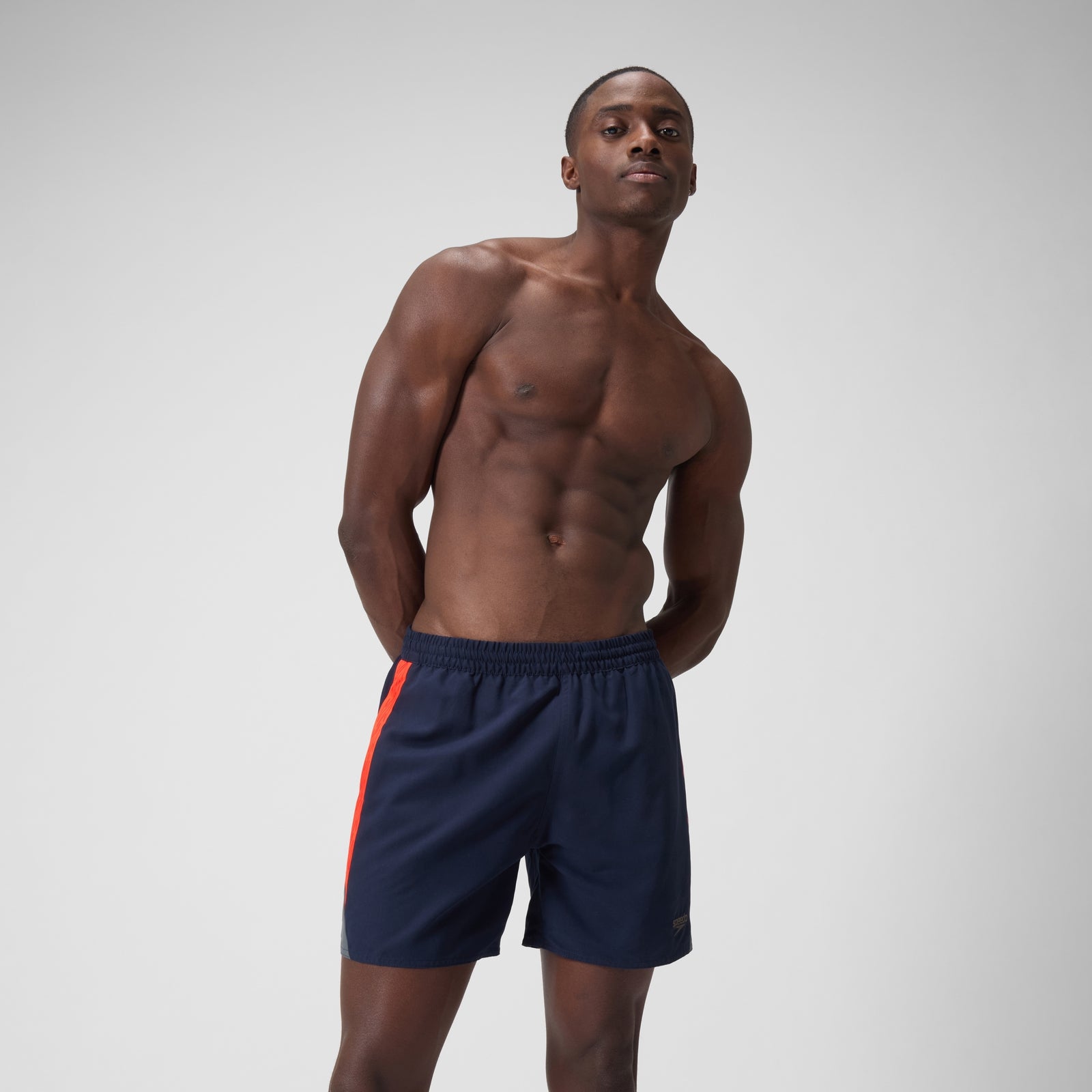 Speedo Herren Hyperboom Badeshorts Mit Passe, 16 Zoll Marineblau/Rot