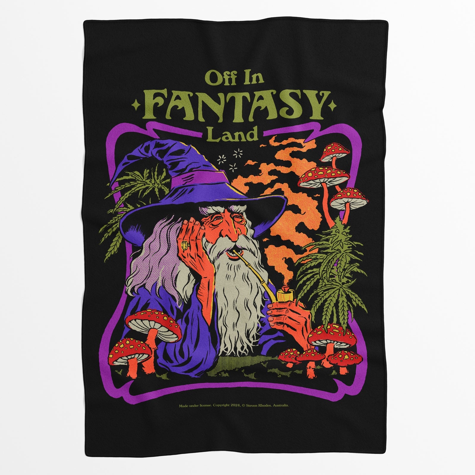 Steven Rhodes Off In A Fantasy Land Fleece Blanket - M