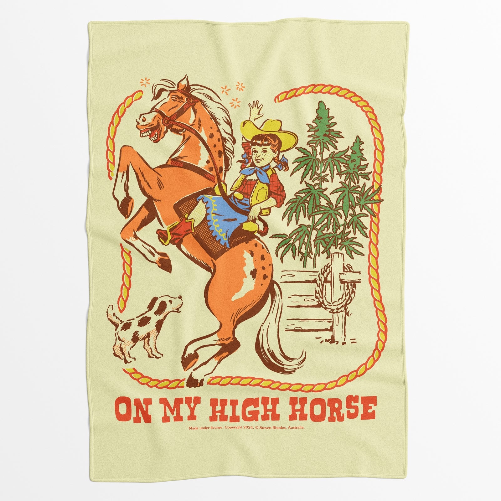 Steven Rhodes On My High Horse Fleece Blanket - M