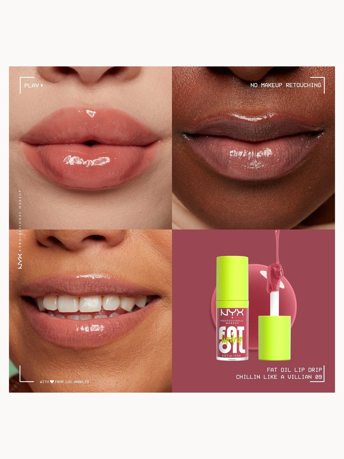 NYX Professional Makeup Fat Oil Lip Drip 12H Hydration Non-Sticky Finish Lip Gloss 4.8ml (Various Shades) - Chillin' Like a Villain 4
