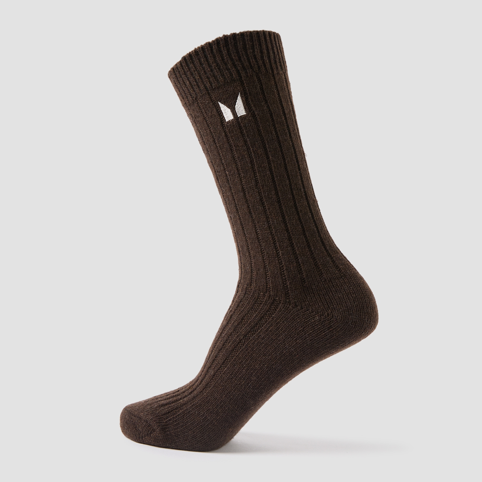 Thumbnail - MP grob gestrickte Lifestyle-Socken (2er-Packung) – Helles Cremeweiß/Schokolade - UK 12-14