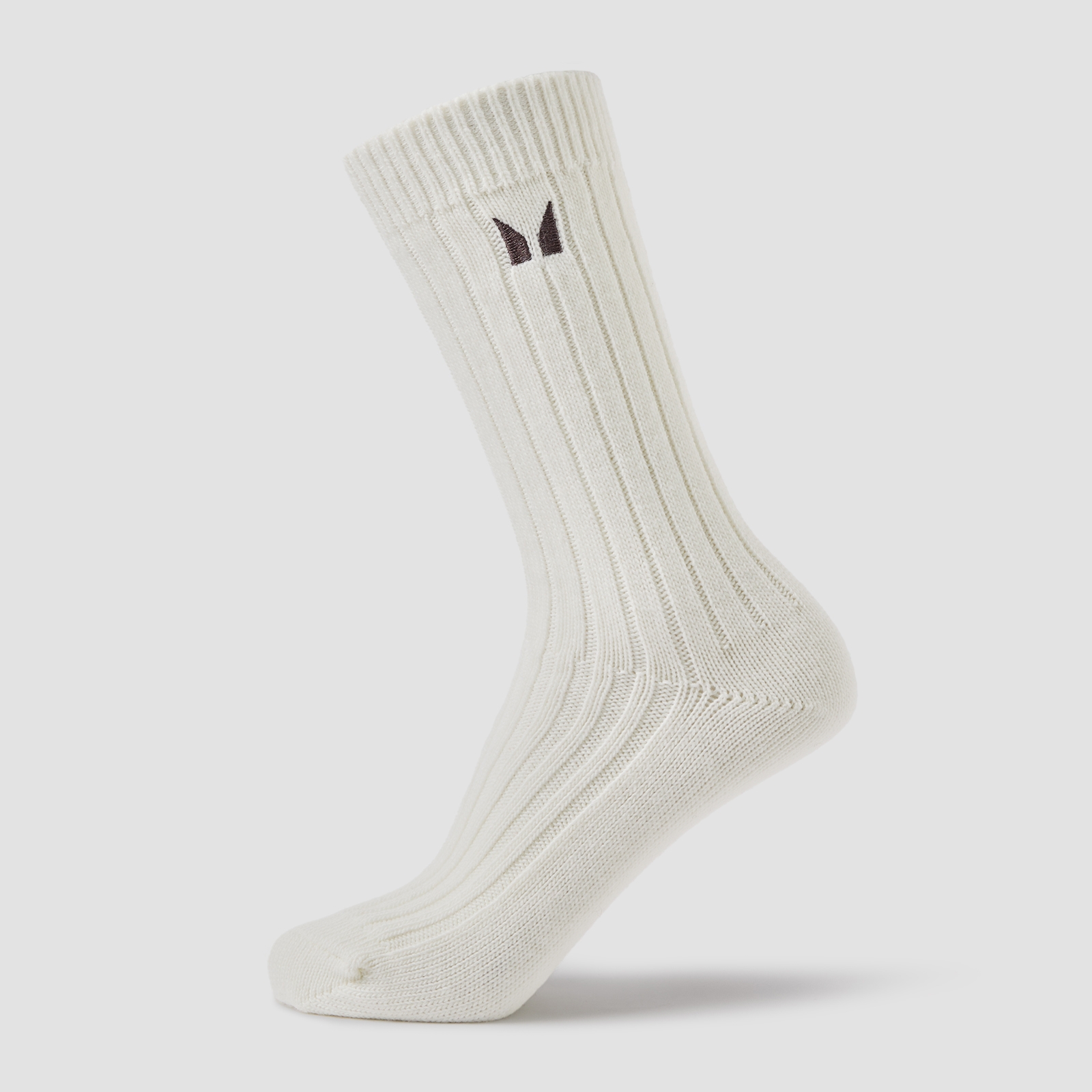 MP grob gestrickte Lifestyle-Socken (2er-Packung) – Helles Cremeweiß/Schokolade - UK 12-14