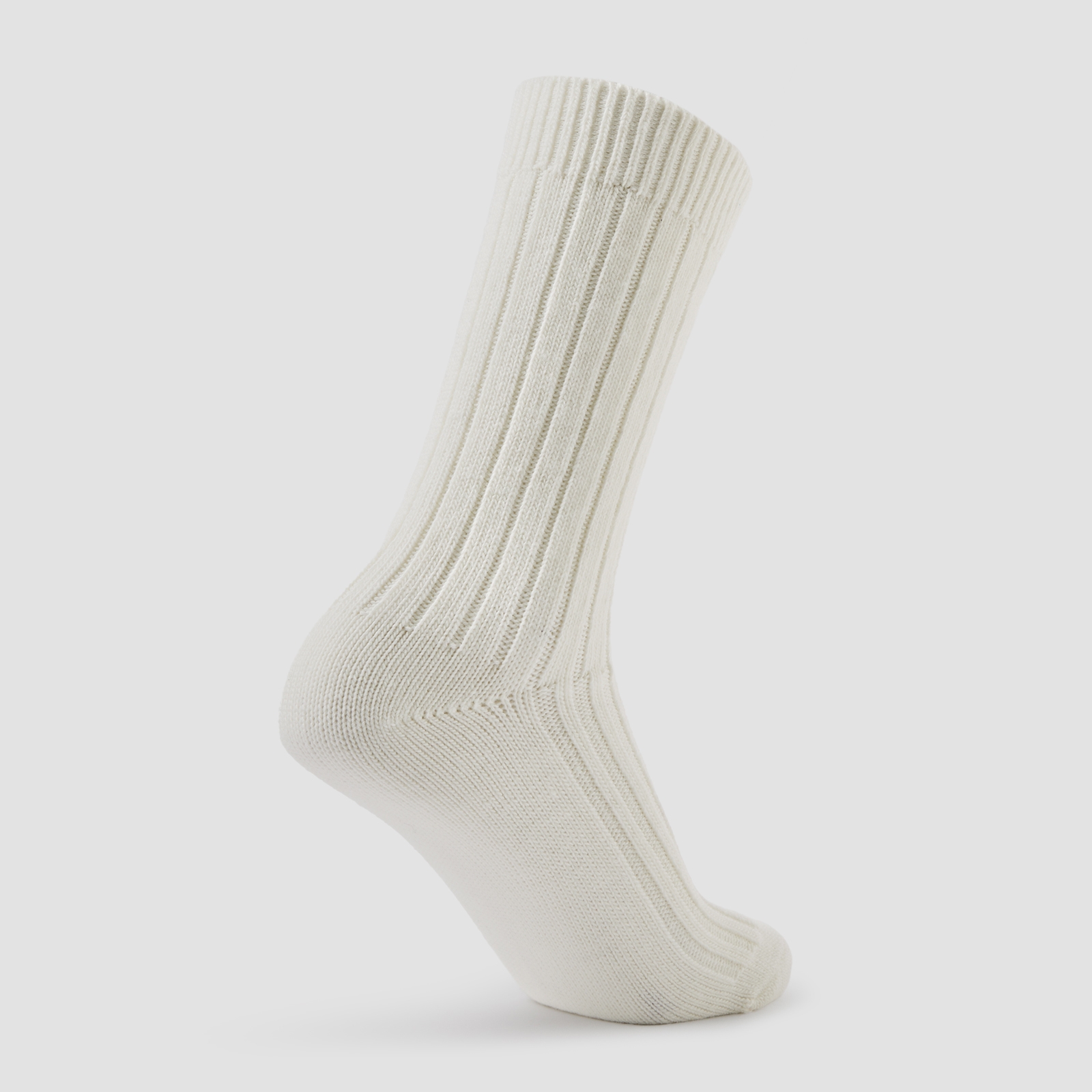 Thumbnail - MP grob gestrickte Lifestyle-Socken (2er-Packung) – Helles Cremeweiß/Schokolade - UK 12-14