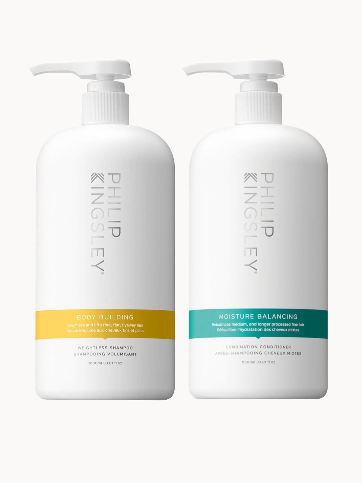Philip Kingsley Body Building Shampoo 1000ml and Moisture Balancing Conditioner 1000ml Duo 5