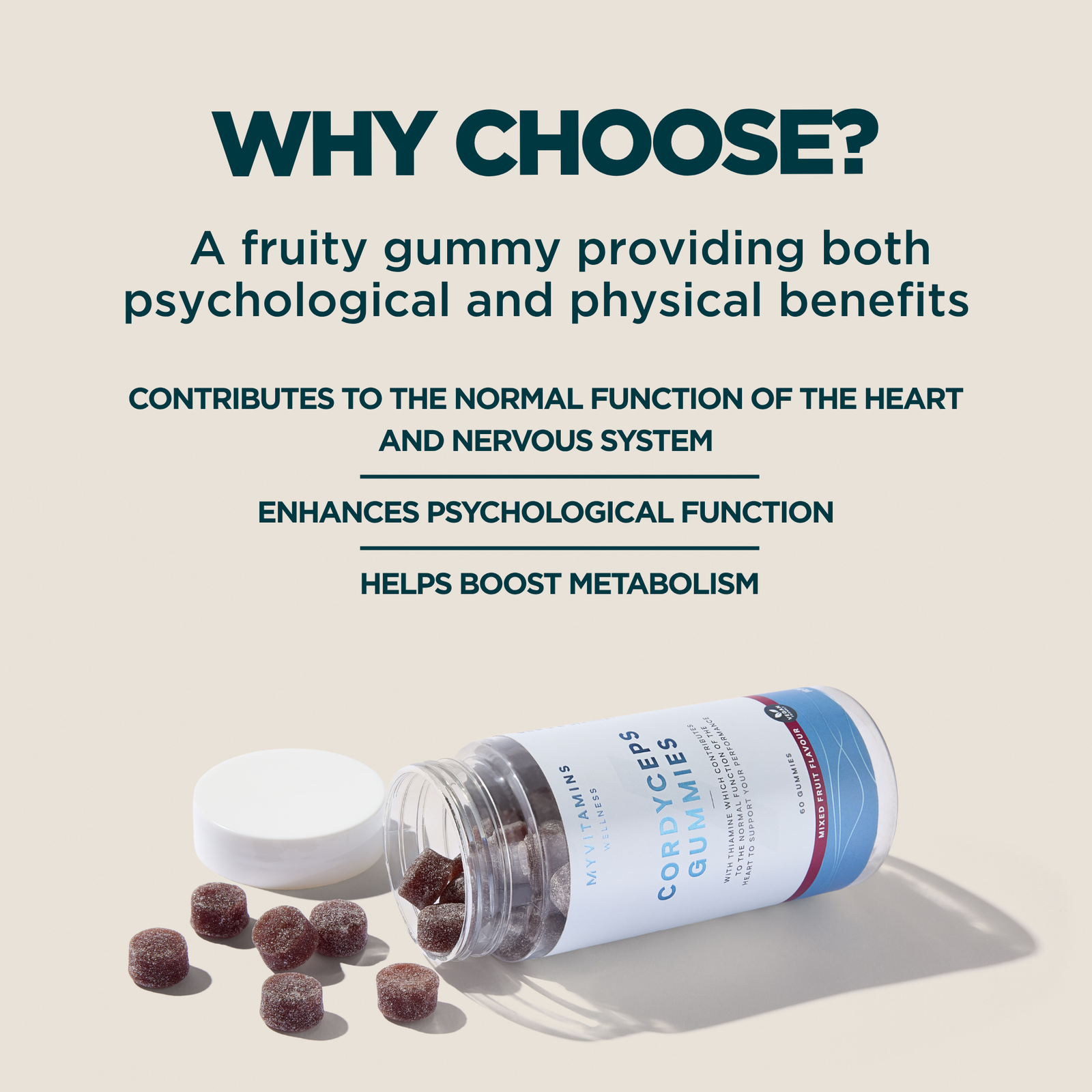 Myprotein Cordyceps Performance Gummies - 60gummies - Mixed Fruit