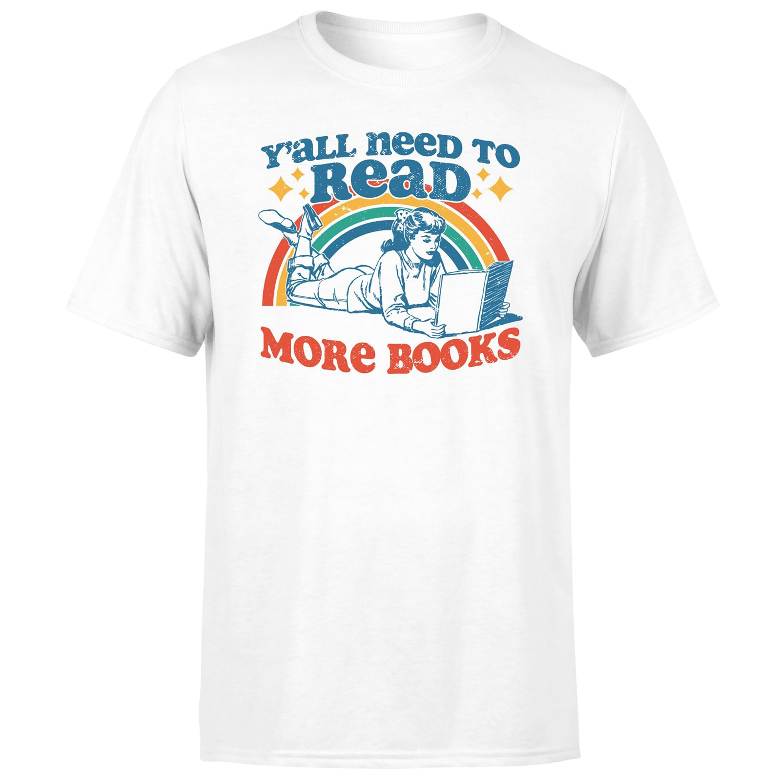 Threadless - Y'all Need To Read More Books Unisex T-Shirt - White - M
