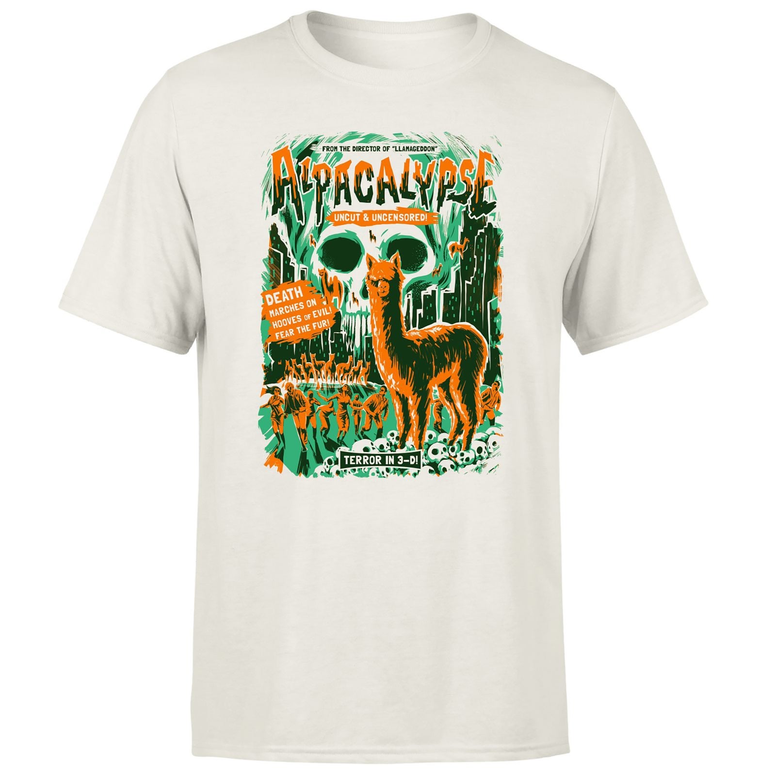 Threadless - Alpacalypse! Unisex T-Shirt - White Vintage Wash - S