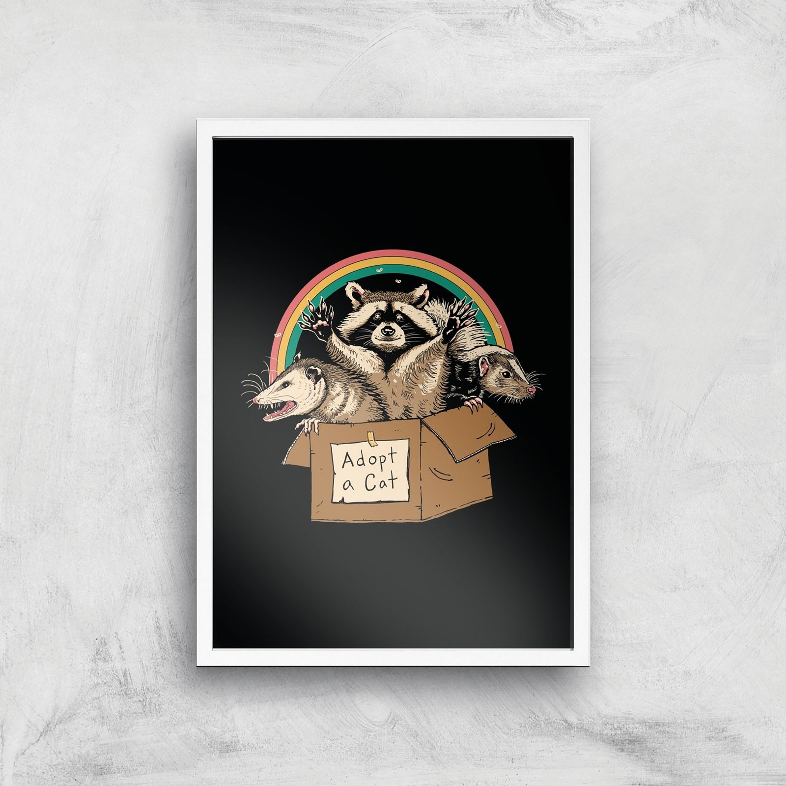 Threadless - Adopt Forbidden Cats Giclee Art Print - A4 - White Frame